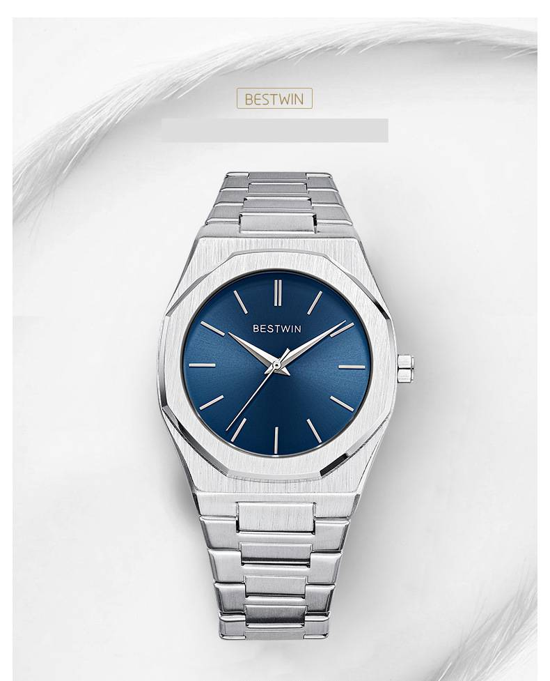 Men's Fashion Minimalist Quartz Watch With Butterfly Clasp, Stainless Steel Band, And Mineral Glass Watch Butterfly Double Snap_voghion.com