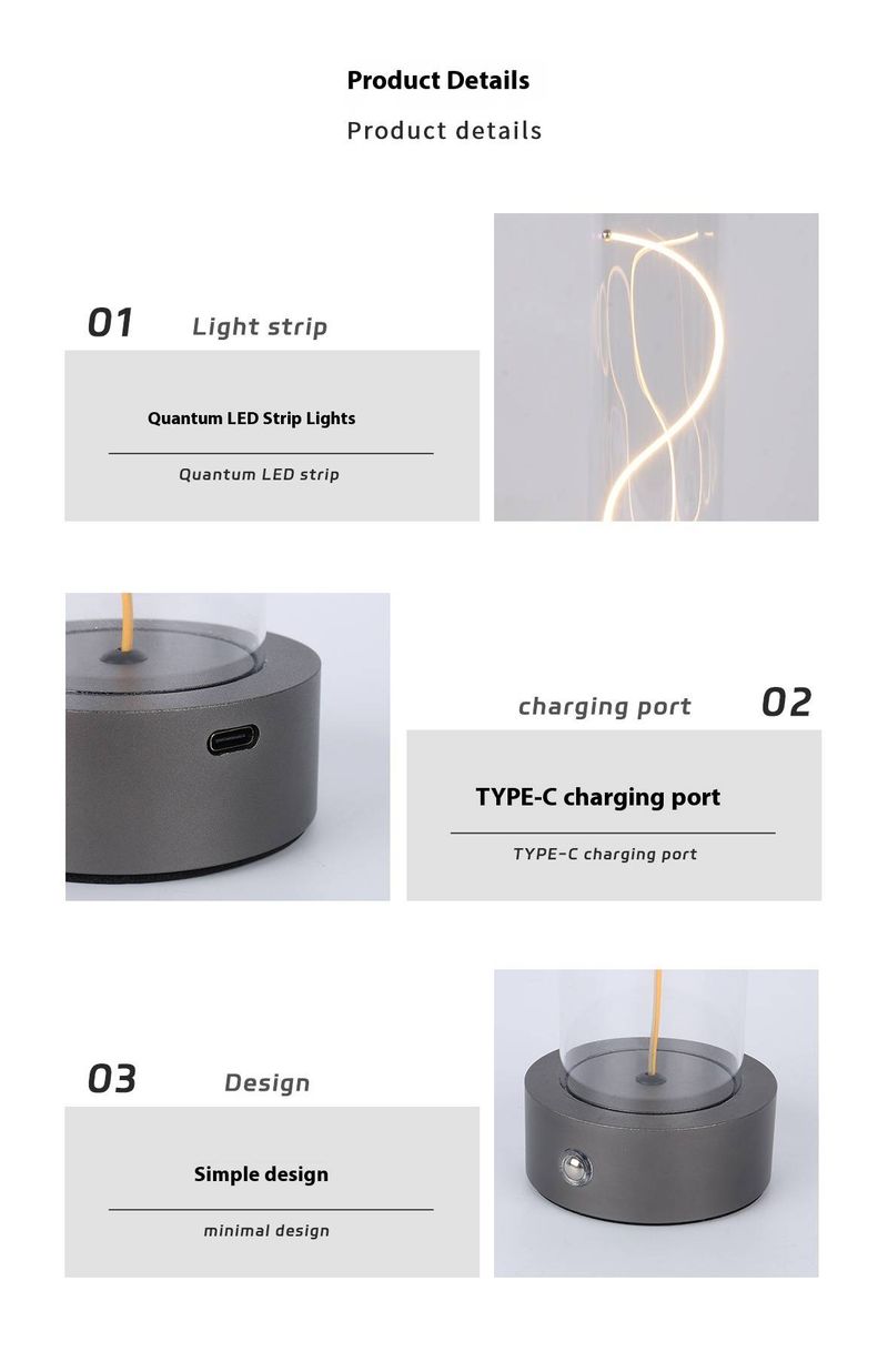 Meerkleurige magnetische LED-bureaulamp - moderne kwantumverlichting voor slaapkamer-, bar- en nachtclubsfeer (240 * 70 mm, RoHS-gecertificeerd, gepatenteerd ontwerp)_voghion.com