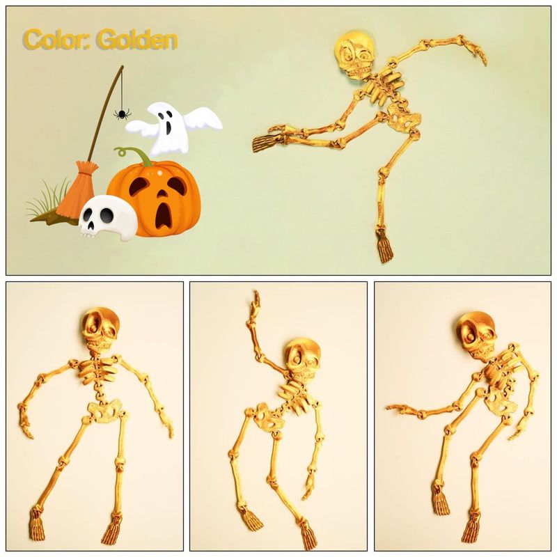 Multi-Colors Halloween Skeleton Decorations 7.3 In 3D Printed Full Body Poseable Mini Skeletons With Movable Joints For Halloween Party_voghion.com