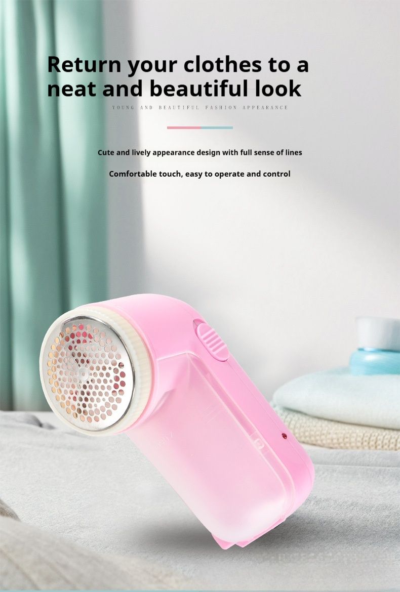 USB Fabric Shaver – Electric Lint Remover For Clothes & Sweaters | Compact ABS Shaver With LED Light (Plug-in, Pink/Green)_voghion.com