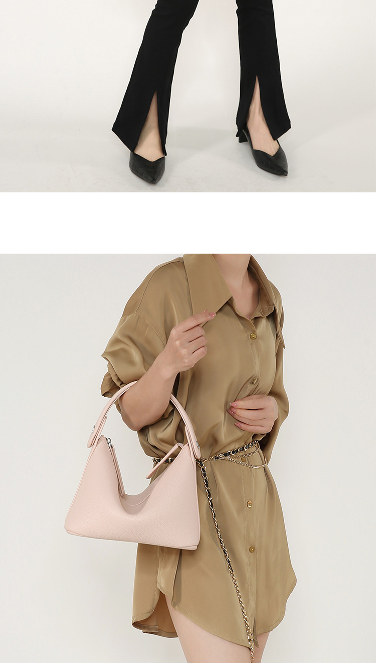 High quality soft leather carrying lunch box bag for women, Boston solid color niche pillow bag, crossbody bag, underarm bag for women_voghion.com