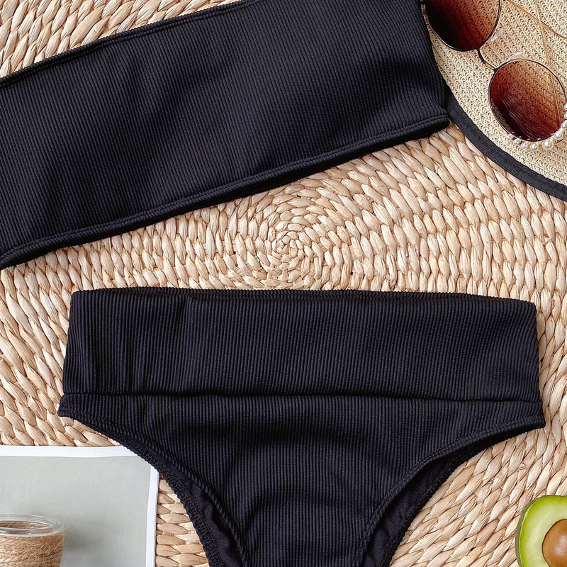 bikinis populaires pour maillots de bain simples étrangers, maillots de bain, maillots de bain de couleur unie, maillots de bain fendus_voghion.com