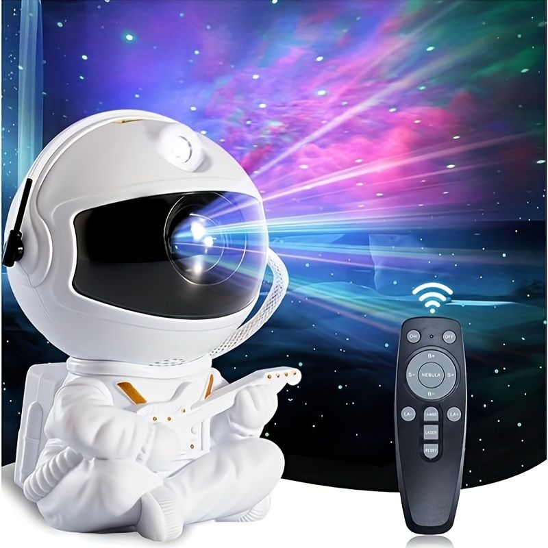 Astronauten-Galaxie-Projektor, LED-Nachtlicht mit 7 Farbnebeleffekten, Fernbedienung, USB-Stromversorgung, süßes Gitarrendesign für Schlafzimmer, Party-Dekoration, Geschenk_voghion.com