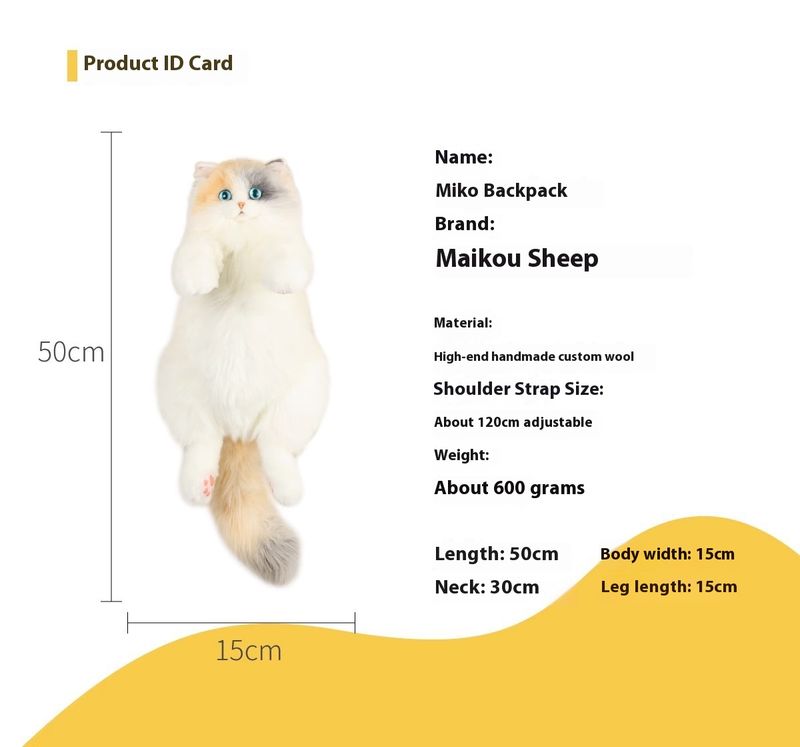 New Product Same Style Simulated Three Flower Cat Backpack Plush Cloth Doll Bag as a Birthday Gift for Best Friends and_voghion.com