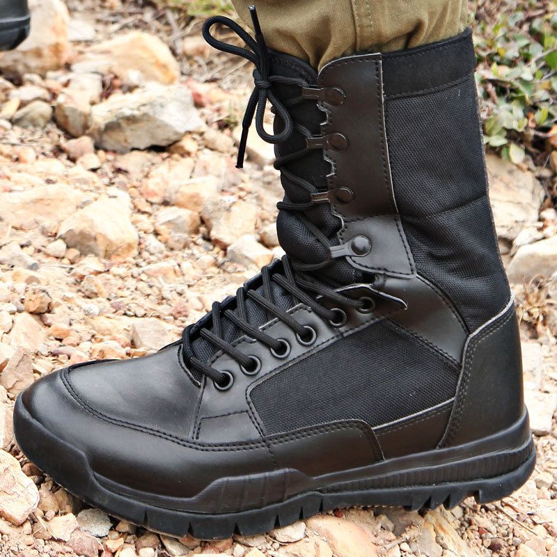 Herren Braun Schwarz Wolf Atmungsaktive Kampfstiefel Desert Tactical Land Boots Outdoor Wanderschuhe_voghion.com