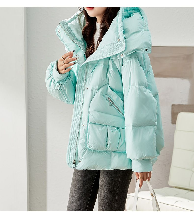 2023 Winter New Small Down Women's Short Loose And Thickened Hooded Warm Cotton Coat Trend_voghion.com