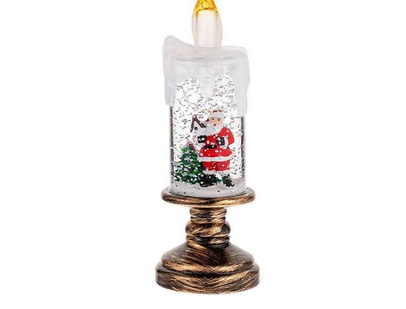 Candela di Natale con cristalli e neve per la fidanzata, regalo creativo_voghion.com