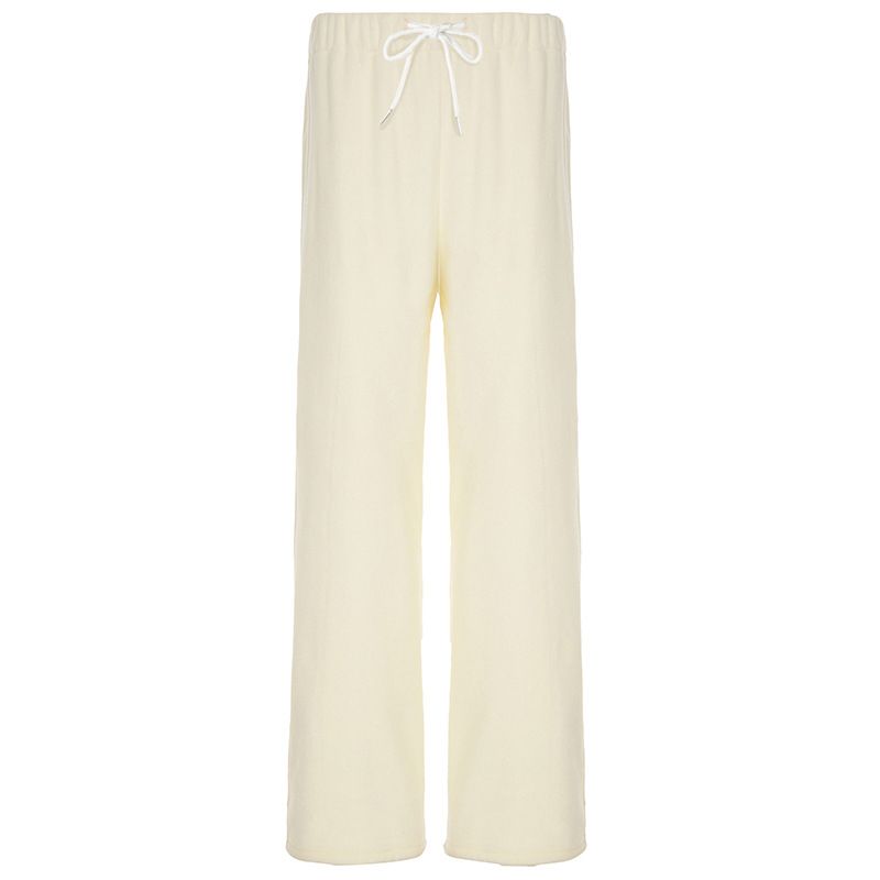 Pantaloni jogger in pile comodi per uomo e donna - Vestibilità morbida e rilassata, vita elasticizzata, abbigliamento urbano versatile, pantaloni casual da salotto in tinta unita_voghion.com