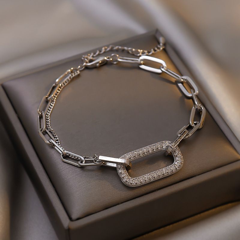 Ins Style Retro Einfache Geometrische Dia Koreanische Mode Design Kette Armband Net Promi Persönlichkeit Trendy Hand Schmuck_voghion.com