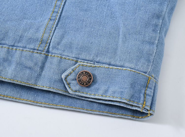 Giacca da donna in denim foderata in pile, calda e calda, con collo in pelliccia sintetica di coniglio, casual, blu, oversize, con spalle scese_voghion.com