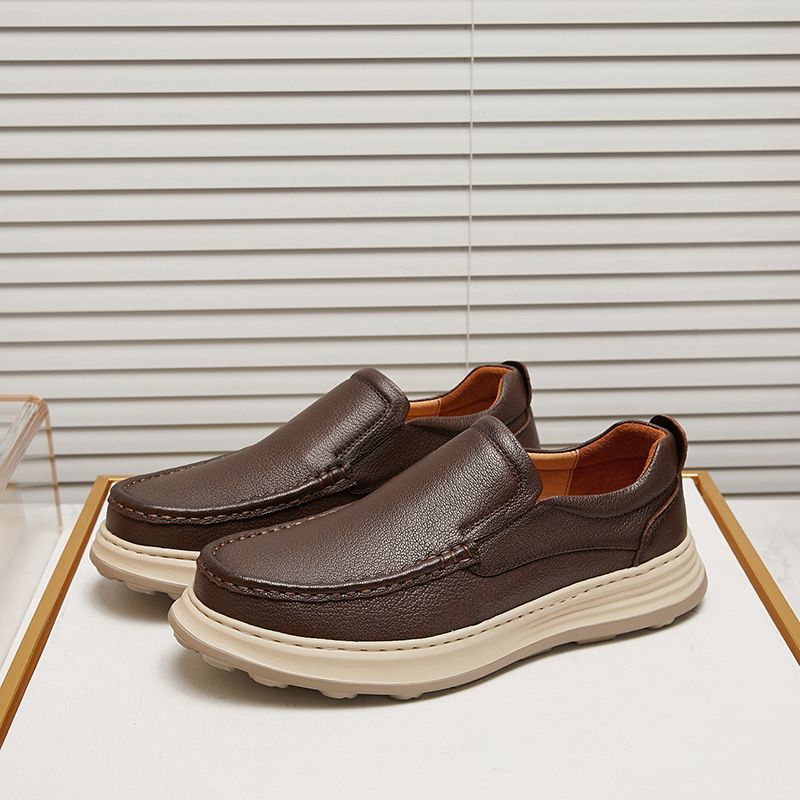 Nova linha leve de primavera, sola grossa, sapatos masculinos confortáveis_voghion.com