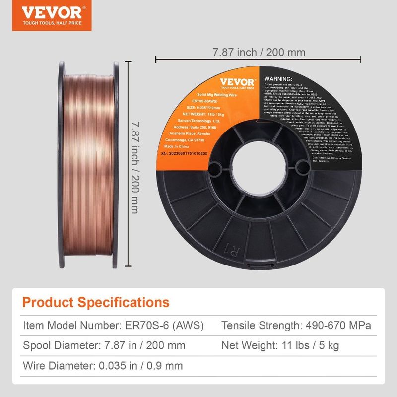 Solid Wire 0.035inch Welding Mild Welding MIG Wire 11LBS MIG ER70S6 Steel_voghion.com