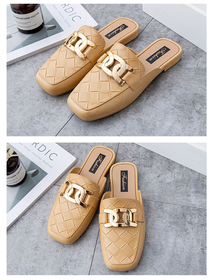 Baotou Half, abbigliamento estivo da donna, nuove scarpe comode e alla moda per uso domestico, suola morbida antiscivolo, fondo piatto One Step_voghion.com