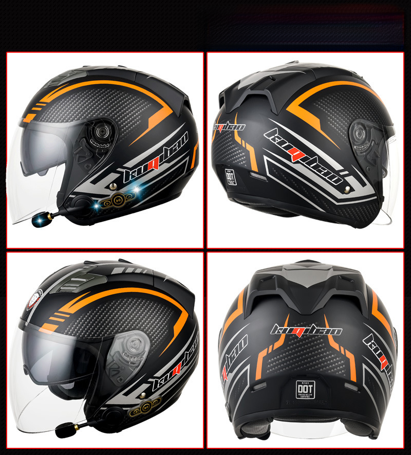 CoolQee Elektrisches Motorrad Bluetooth Herren Smart Helm 3000mAh Lange Akkulaufzeit_voghion.com