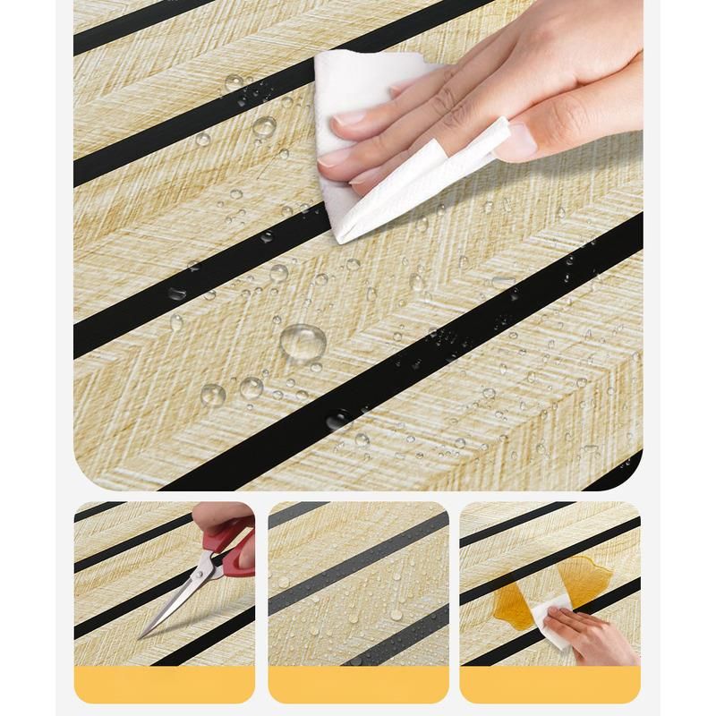 Thickened Self-Adhesive Grid Stickers Waterproof Moisture-Proof Wood Grain Living Room TV Background Wall_voghion.com