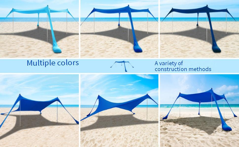 Tenda da spiaggia portatile con tettuccio in lycra - Protezione solare UV per campeggio, picnic e relax all'aperto_voghion.com