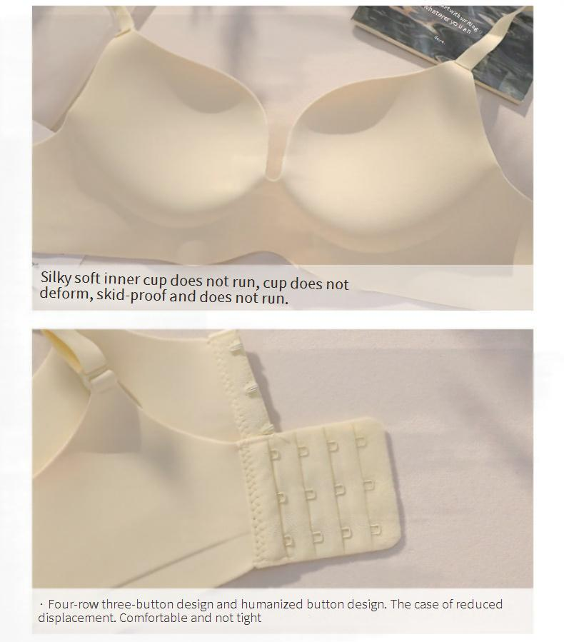 Women's Intimates Small Chest Gathered Pure Desire Style Seamless Big Thick One Piece Breast Collection Bra Flat Chest Special Bra_voghion.com