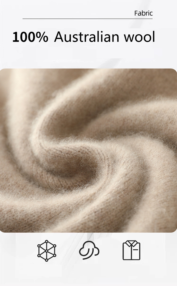 First Line Ready Made 100 Wool Sweater Men's Half High Collar Thickened Autumn And Winter Loose Pullover Sweater Knitted Bottoming Shirt_voghion.com