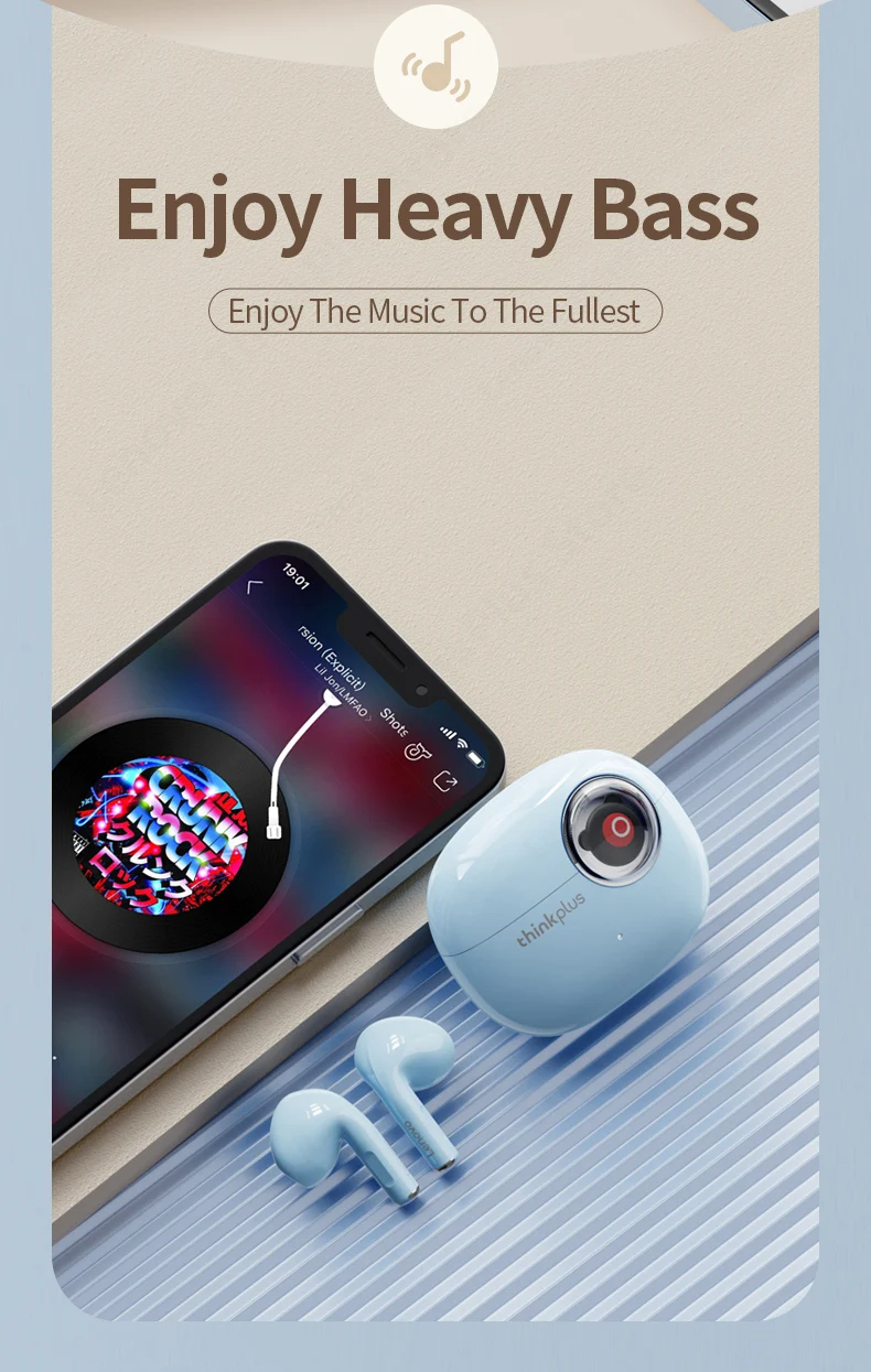 Auriculares Bluetooth originales Lenovo LP17 con batería de larga duración, auriculares inalámbricos con cancelación de ruido para juegos y música deportiva._voghion.com
