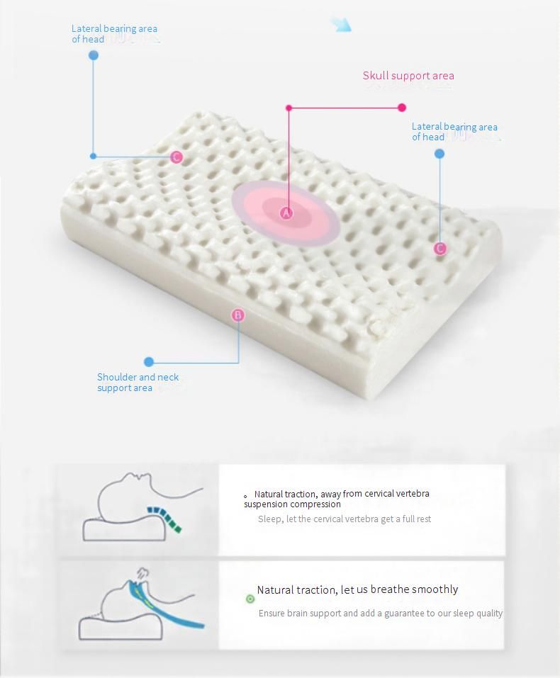 Cuscino ergonomico in lattice Shimengzi con punte massaggianti - Traspirante e ipoallergenico per adulti e bambini_voghion.com