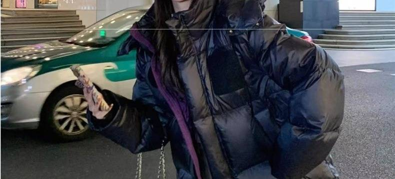 Piumino oversize in cotone da donna – Cappotto invernale ampio e spesso (nero, M/L/XL/2XL)_voghion.com