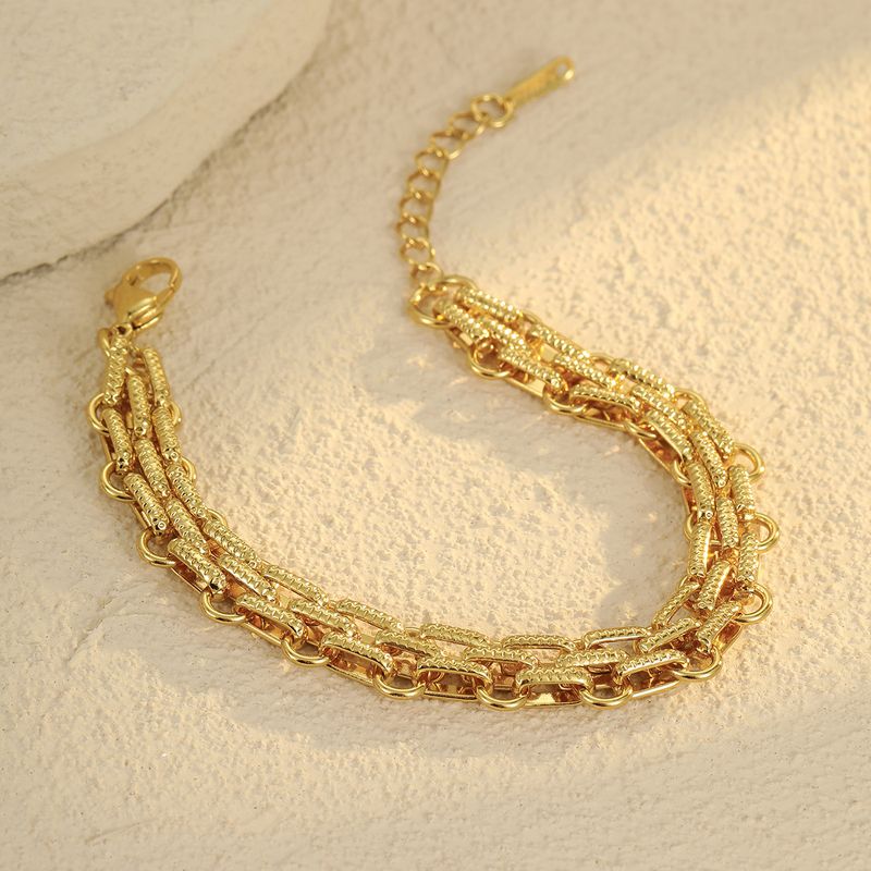 Punk Interlocking Stainless Steel Non Fading Thick Bracelet Fashionable Personality All Match Hand Jewelry_voghion.com