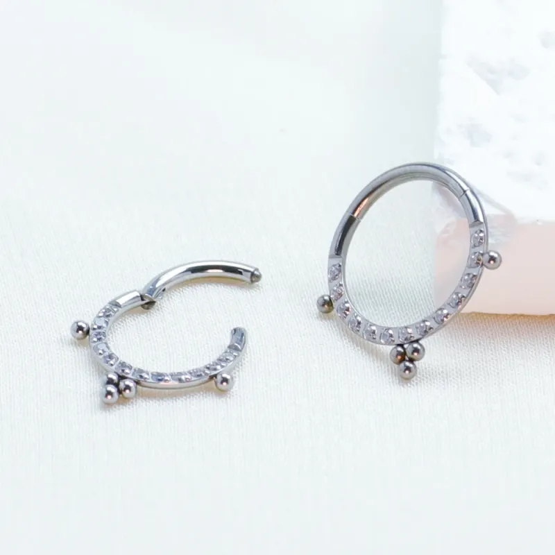F136 Anneau de nez en titane Piercing septum Cartilage Clicker Tragus 16G Boucles d'oreilles créoles Zircon Bijoux de corps pour Labret Vente en gros_voghion.com