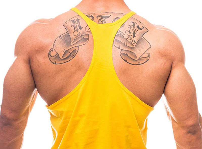 Trendy Summer Muscle Exercise Brother Men's Fitness Tank Top Elastic Pure Cotton Sling Racerback Tank Top_voghion.com