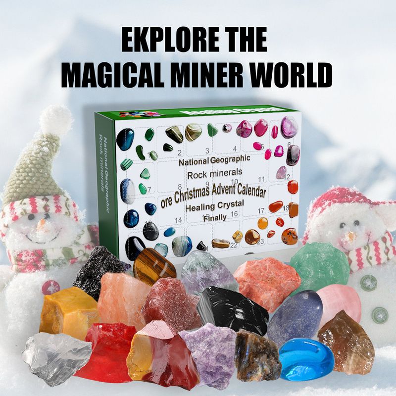 Dowmoo 24 Lattice Ore Surprise Blind Box, Toy Gift Box 24 Days Countdown Treasure Ore Christmas Gift Box_voghion.com