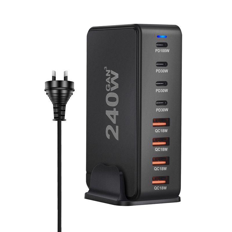 New 240W GaN Multiport Charger 268WPD High Power Charger Multi-function Desktop Charger_voghion.com