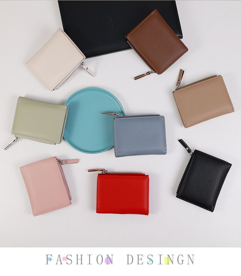 Fashion Ultra thin Short Wallet Large Capacity Women's Japanese Coin Wallet Zipper Coin Purse Card Holder_voghion.com