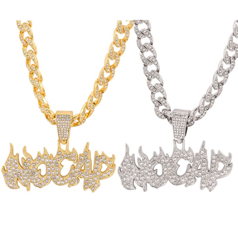 Collana con ciondolo a forma di numero e lettera, stile nuovo, accessori alla moda per uomo Hip-Hop_voghion.com