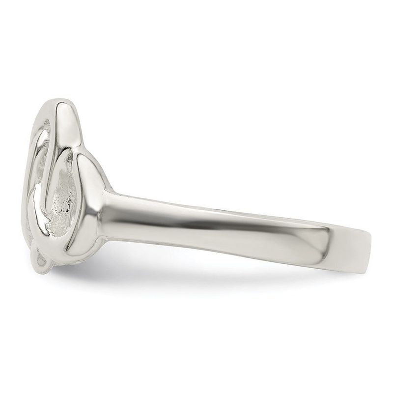 Sterling Silver Fancy Celtic Heart Pattern Woven Ring_voghion.com