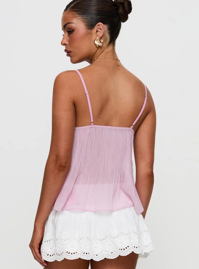 Y2K Spitzen-Camisole mit Schleife für Damen – Süße und sexy ärmellose Sommerbluse aus Chiffon, S/M/L_voghion.com