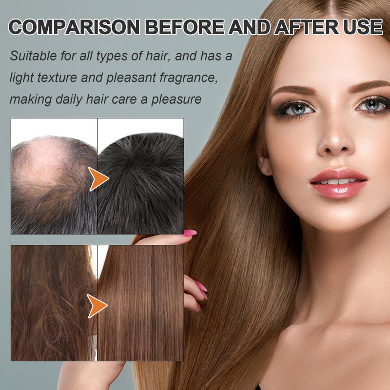 OUHOE Cream Repairs Dry Damaged Tail, Massages the scalp Deep Moisturizing, Smooth and Beautiful Hair Care_voghion.com