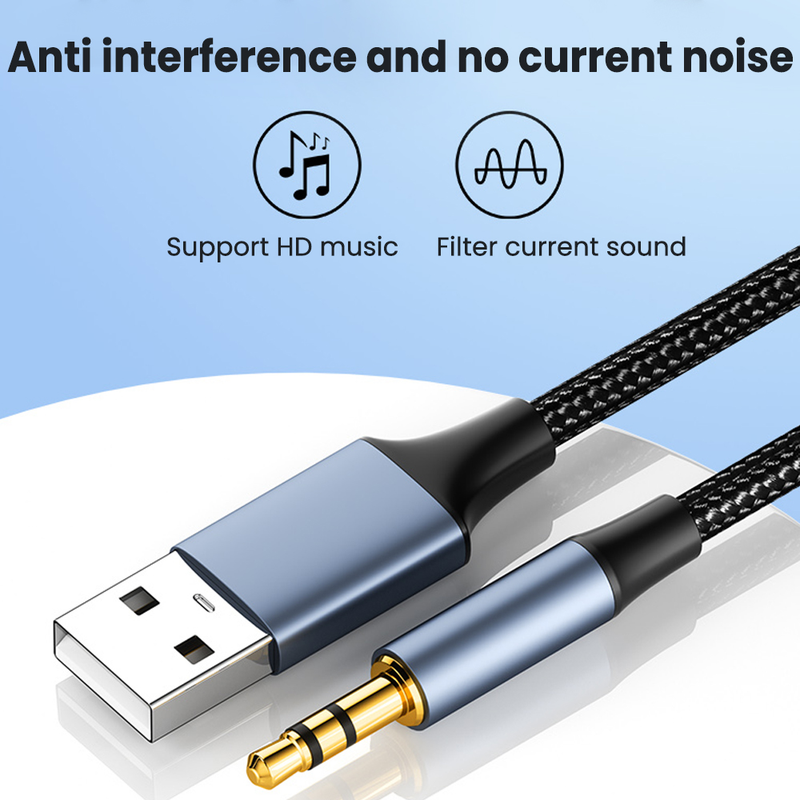 USB to 3.5mm jack Aux cable headphone speaker connection cable sound card audio adapter, suitable for game_voghion.com