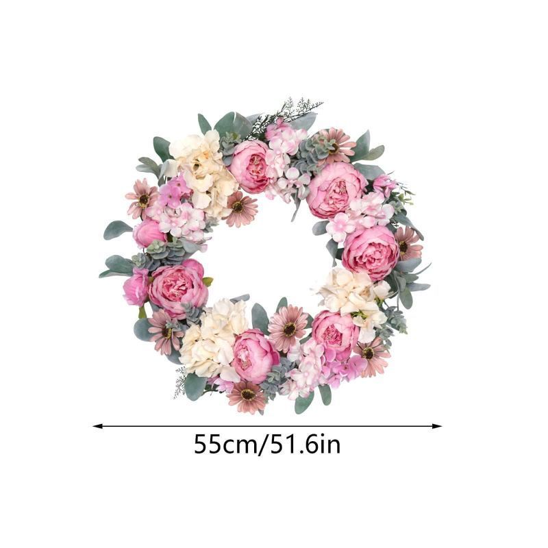 Feestbenodigdheden Lente en zomer Kunstmatige krans Bruiloft Festival Ins Stijl High End Decoratie Simulatie Krans Voordeur Thuis Deur Hangend_voghion.com