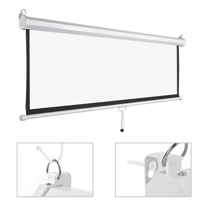 72in Diagonal 4:3 Manual Projector Screen_voghion.com