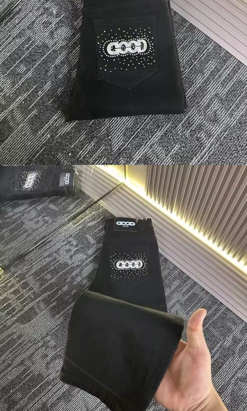 Men's Stretch Slim Fit Straight Leg Jeans - Classic Black Denim Pants For Casual & Commuting (S-3xl)_voghion.com