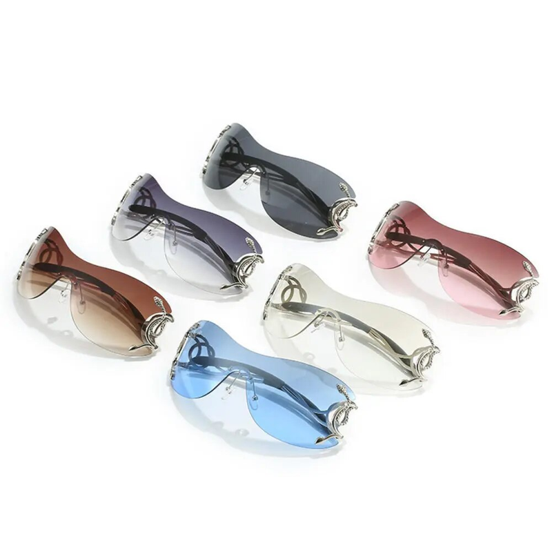 Y2K Randlose Sonnenbrille Frauen Marke Designer Punk One Piece Sonnenbrille Männer Goggle Shades UV400 Schlange Mode_voghion.com