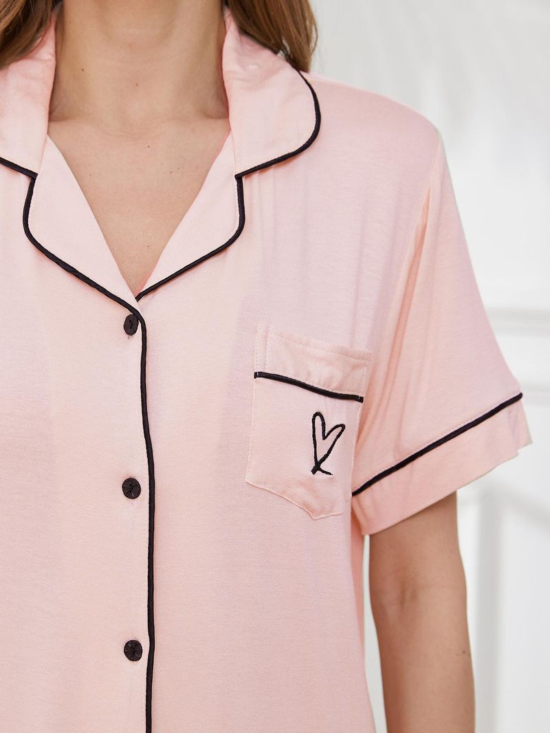 Pijama de verano para mujer | Ideal para cárdigans, mangas cortas, pantalones cortos y ropa de casa (beige)_voghion.com