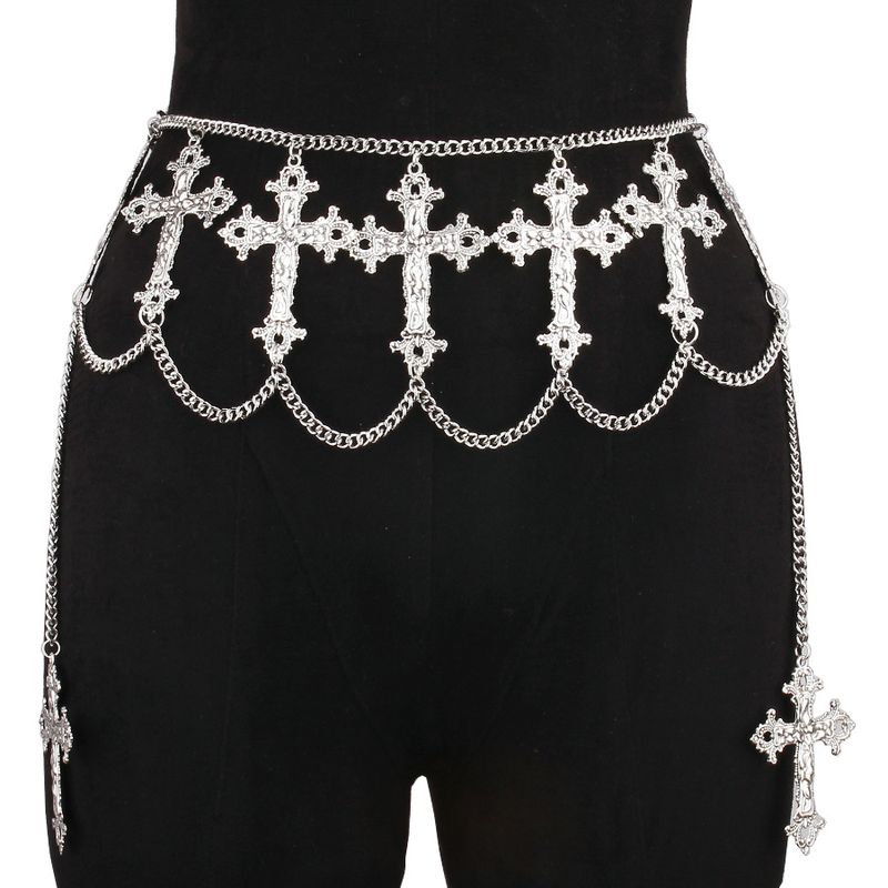 Cross Niche Waist Accessory Versatile Temperament Cool Punk Spicy Girl Personality Body Chain_voghion.com