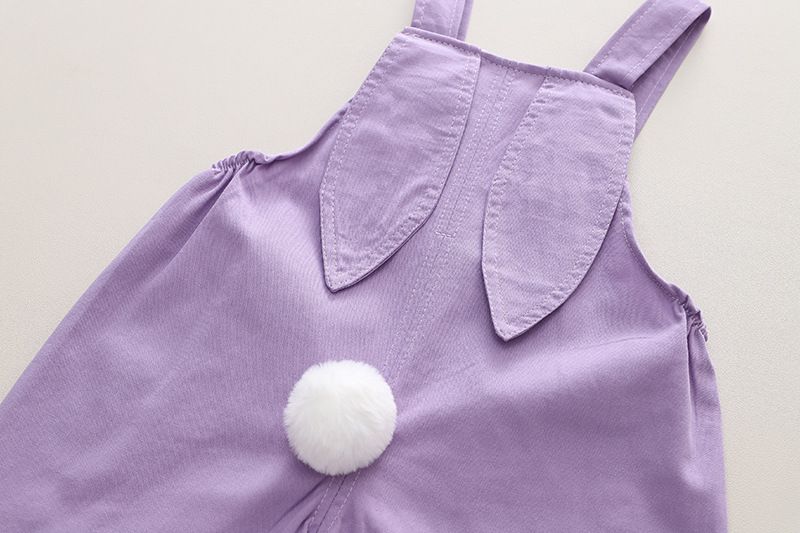 Ensemble deux pièces d'été pour filles de 0 à 4 ans avec bande arrière en laine rayée et manches courtes 2024_voghion.com