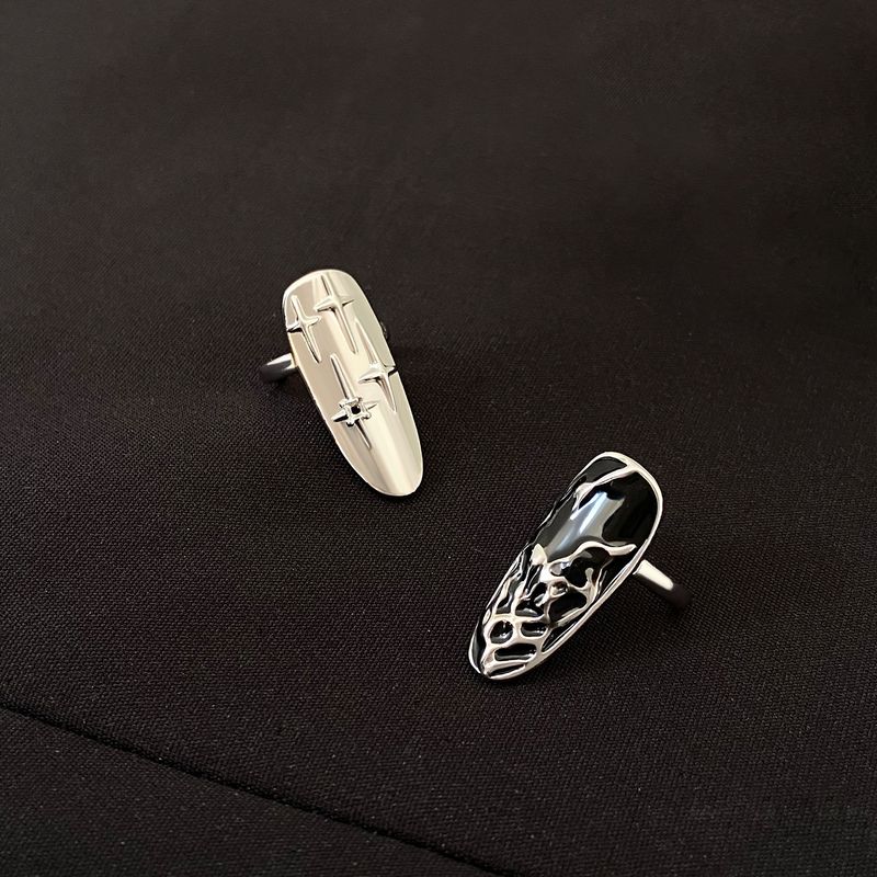 Set di quattro pezzi di anelli da donna con dita punk semplici e creativi, personalità oscura_voghion.com