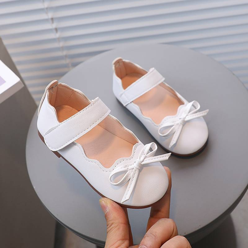 Prinzessinnenschuhe für kleine Mädchen, Frühling, Schwarz, Weiß, Fliege, süße flache Kinderschuhe, flach, matt, Pu-Leder, bequem, Kinderschuh, Größe 21–30_voghion.com