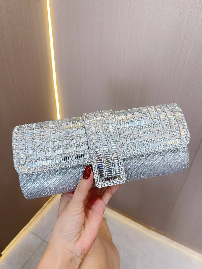 Strasszos csillámos láncos vacsoratáska nőknek, ruhatáska, menyasszonyi bankett táska, esküvői táska, női kézitáska, vacsoratáska nőknek_voghion.com