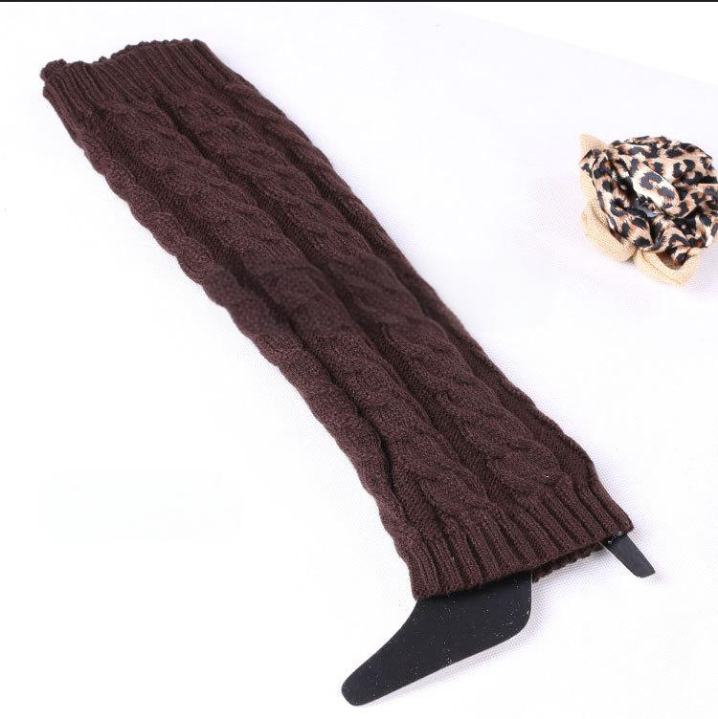 Chaussettes et couvre-jambes unisexes en laine épaisse, chaussettes à poils, couvre-pieds tricotés pour l'automne et l'hiver, chaussettes torsadées épaisses en forme de huit_voghion.com