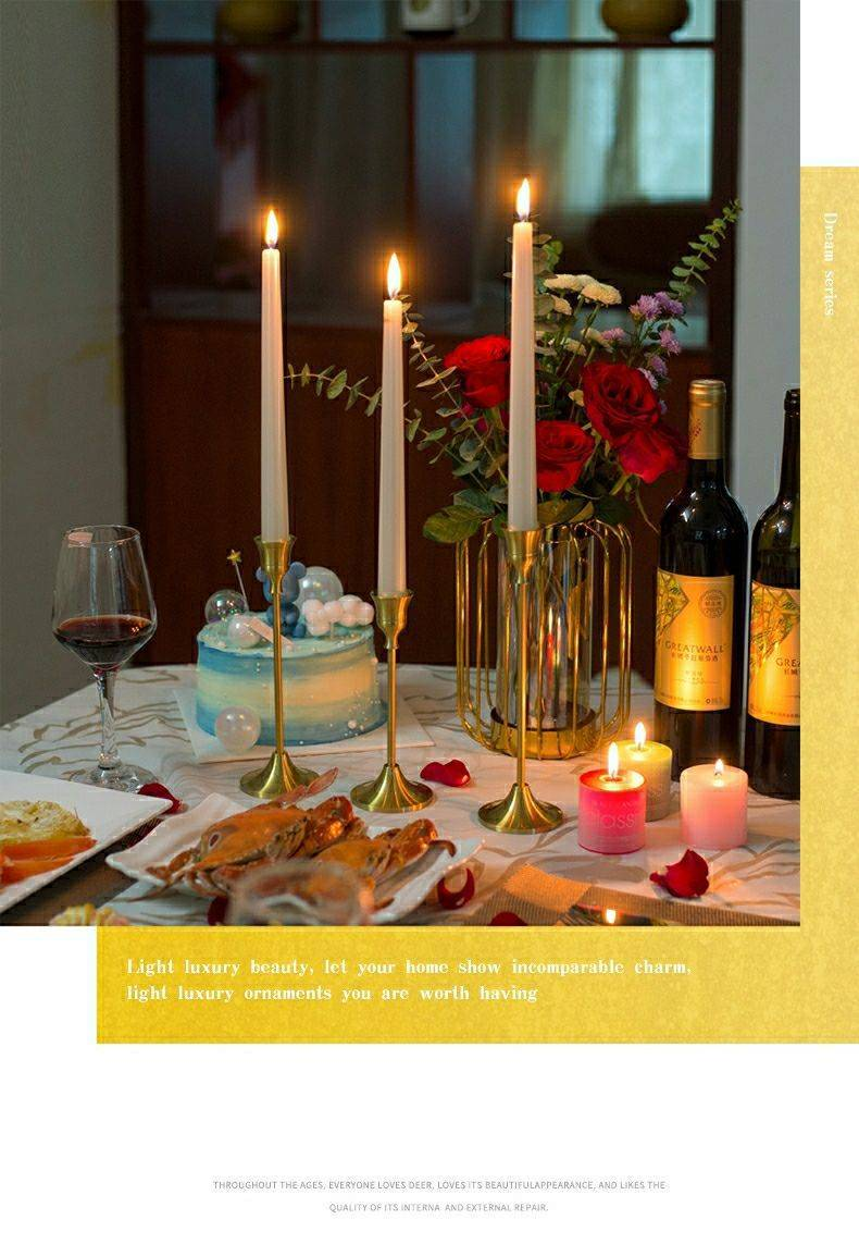 European retro candle holder decoration romantic table setting simple modern internet celebrity photography props decorations_voghion.com