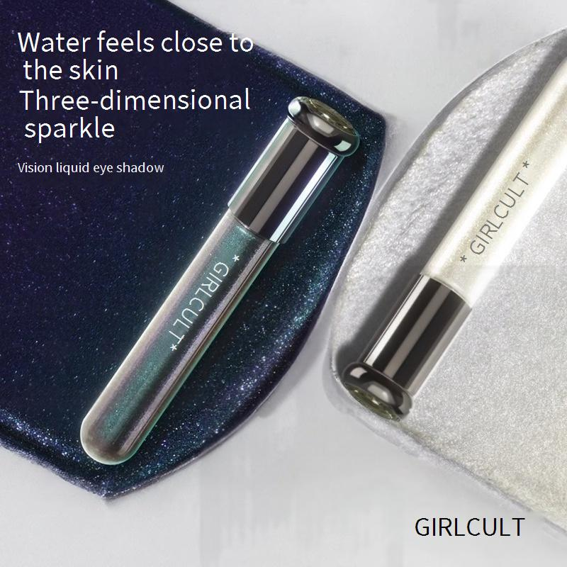 Fard à paupières liquide Girlcult Illusion, paillettes fines, œil caméléon scintillant, reflet ver à soie, fard à paupières monochrome_voghion.com