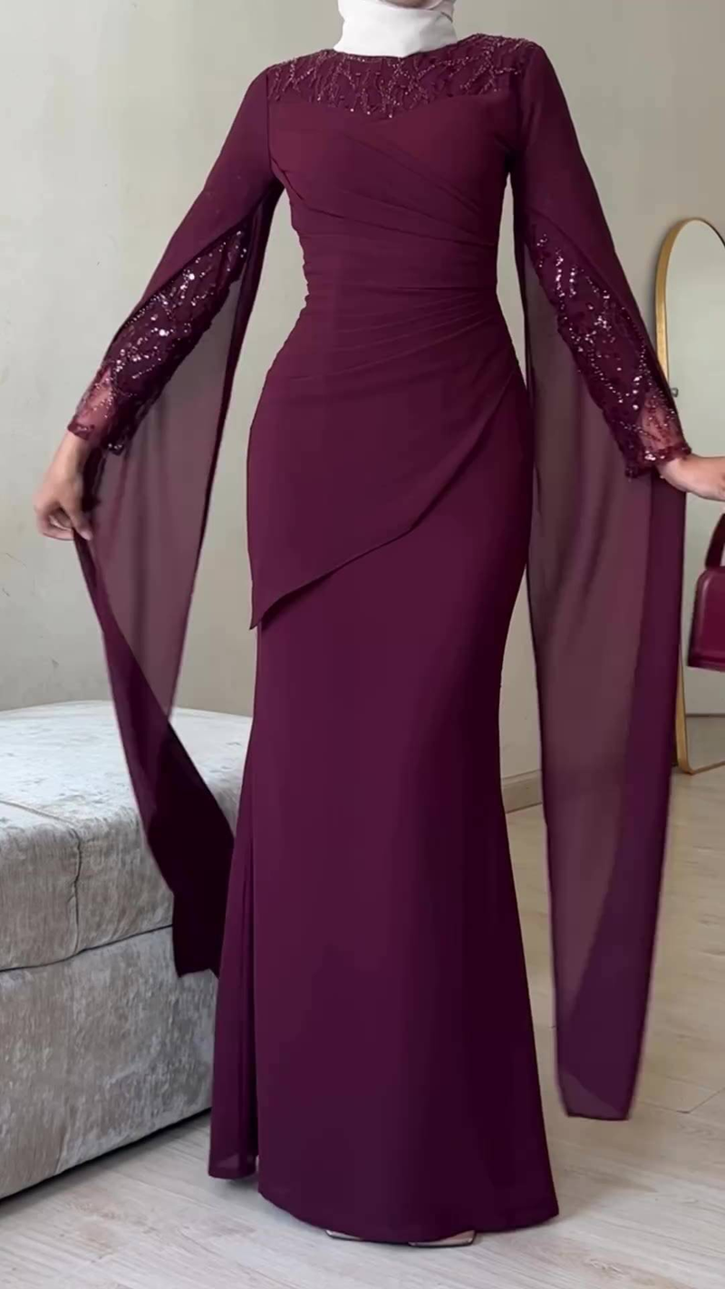Abito corto e alla moda semplice da donna, con vita alta e due pezzi_voghion.com
